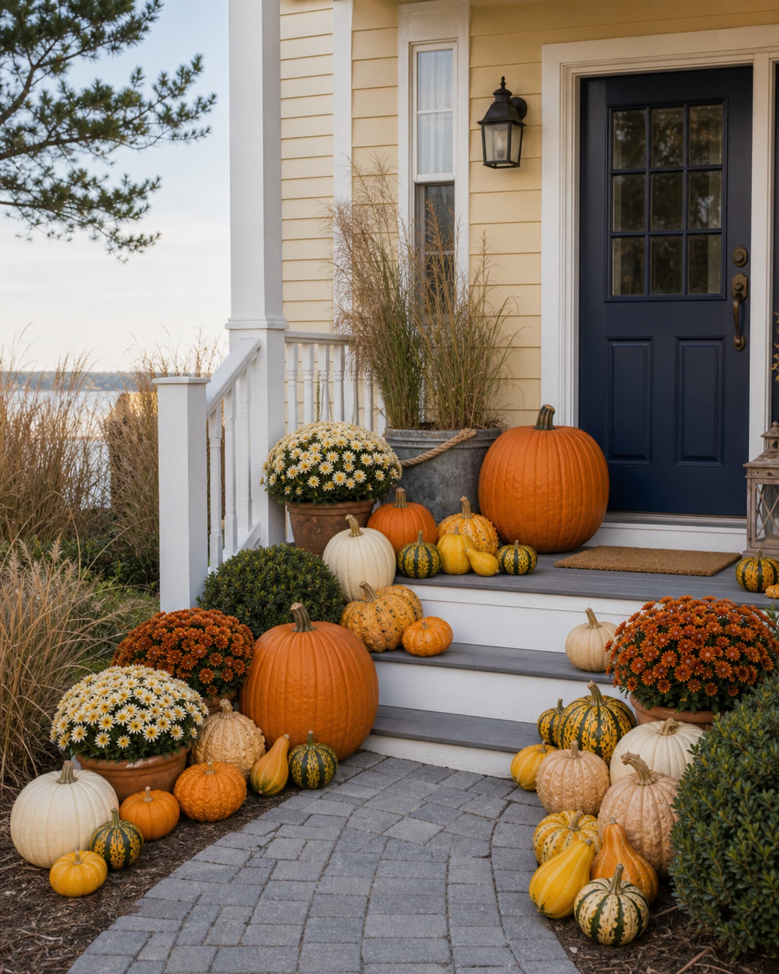 Stone & Rust Tones · Grand Inspiration — fall porch inspiration